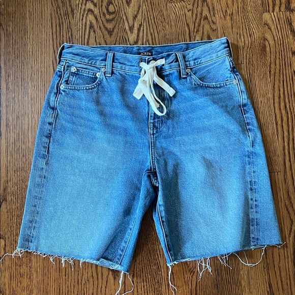 J. Crew Relaxed Knee-length denim short with tie - Picture 2 of 4